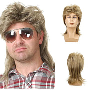 Men's Brown Costume Wig for 70s and 80s Themed Parties Cosplay Accessory