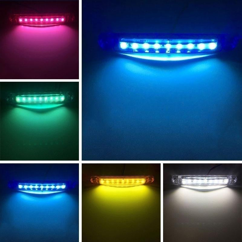 10 Pack LED Side Marker Lights Durable PC Multi-Color for Trucks and RVs