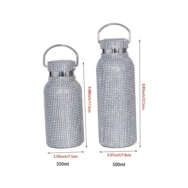 350ml Stainless Steel Thermos Bottle with Chain Pearl Design for Girls and Adults
