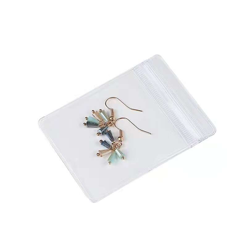 100 Pieces PVC Ziplock Bags Transparent Jewelry Storage Sealed Packaging