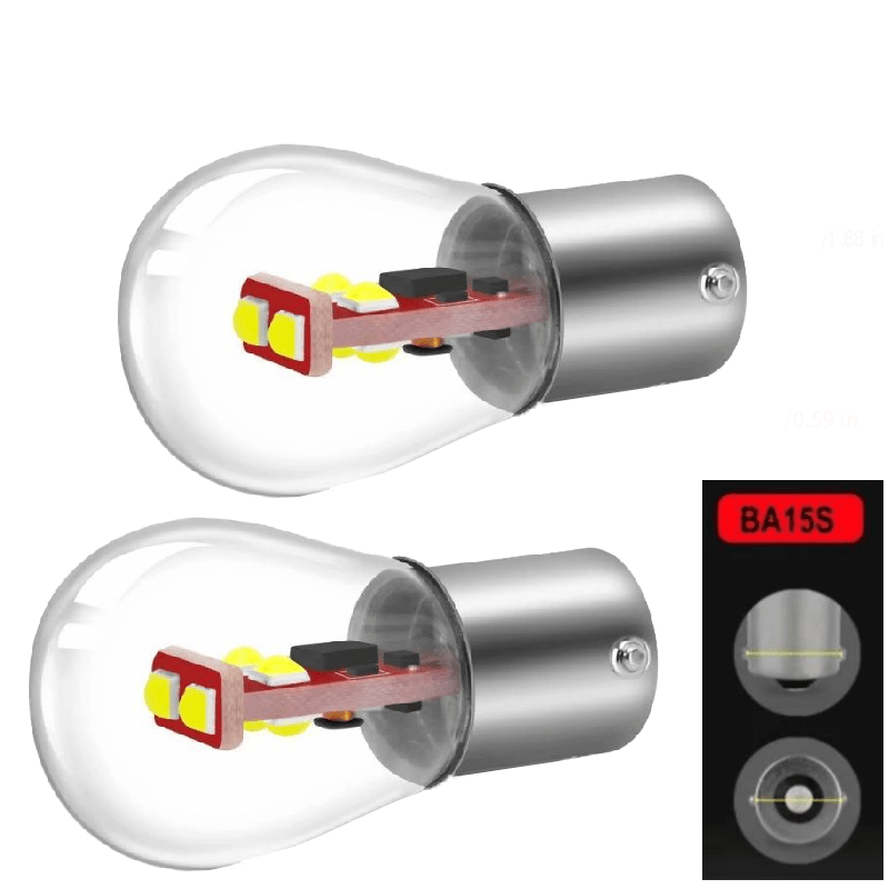 2 Pieces Car LED Light Bulbs 1156 1157 White Turn Signal Brake Reverse