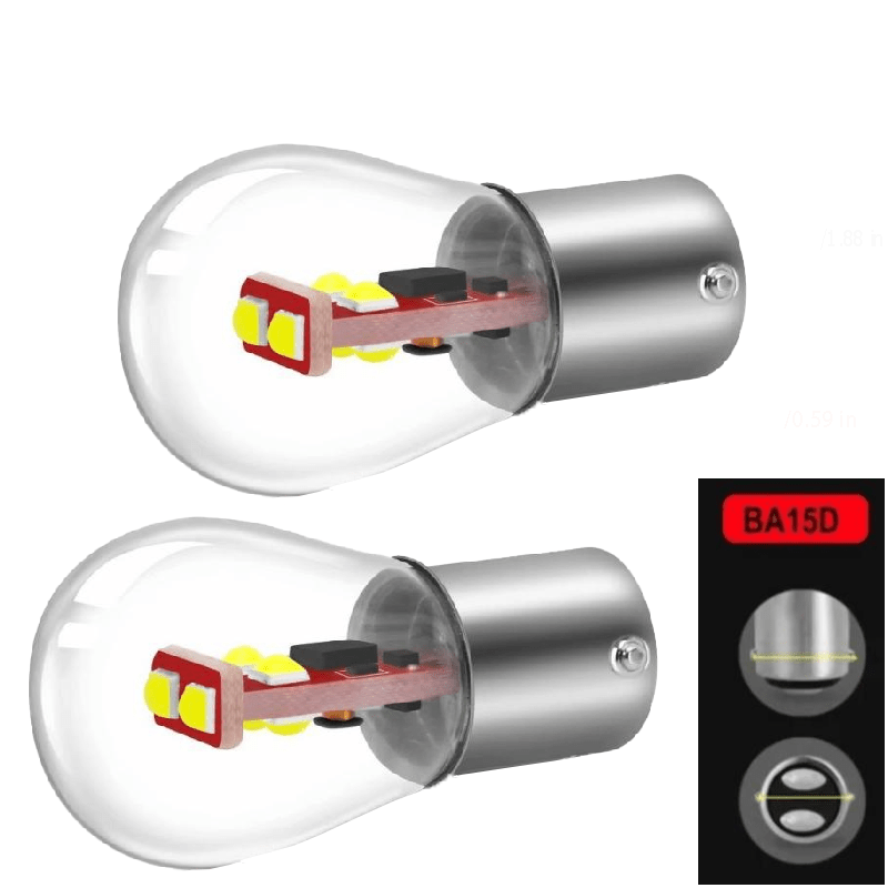 2 Pieces Car LED Light Bulbs 1156 1157 White Turn Signal Brake Reverse
