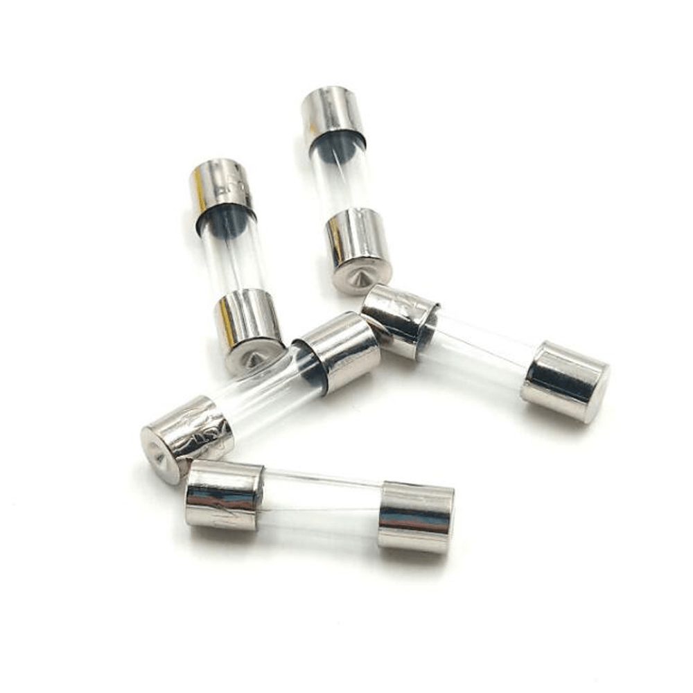 100-Piece Glass Fuse Assortment Kit 5x20mm 0.2A–20A for Electronics
