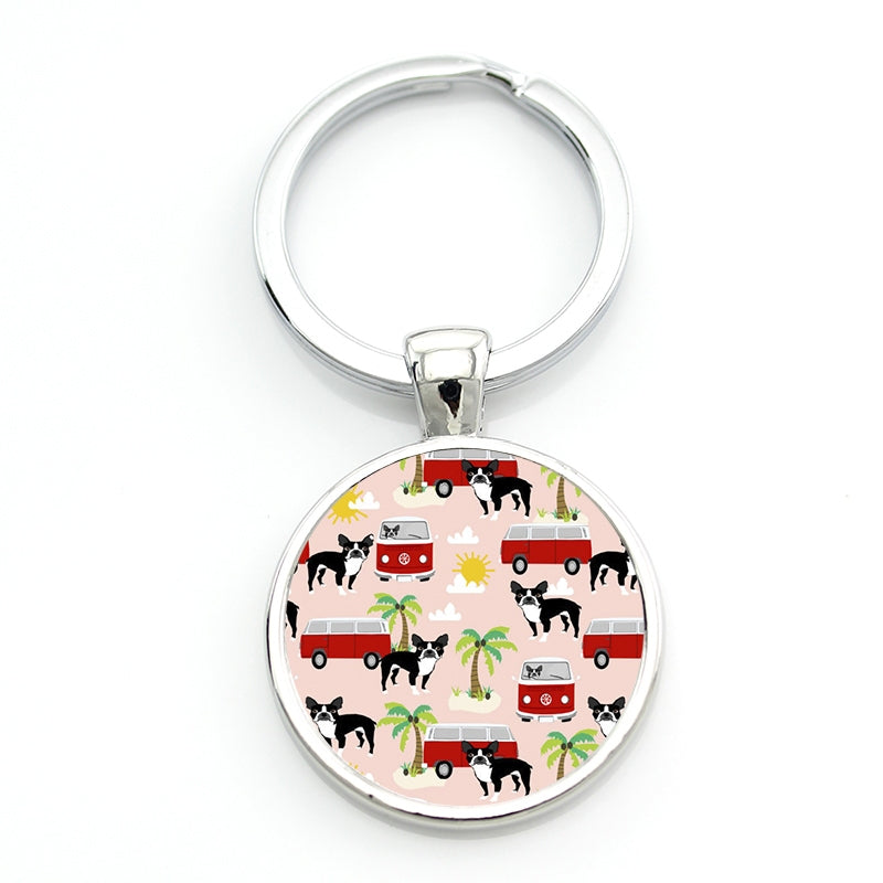 Uniseks Vintage Hippie Tinchlik Belgisi Van Kalit zanjiri sumkalar va avtomobil aksessuarlari uchun