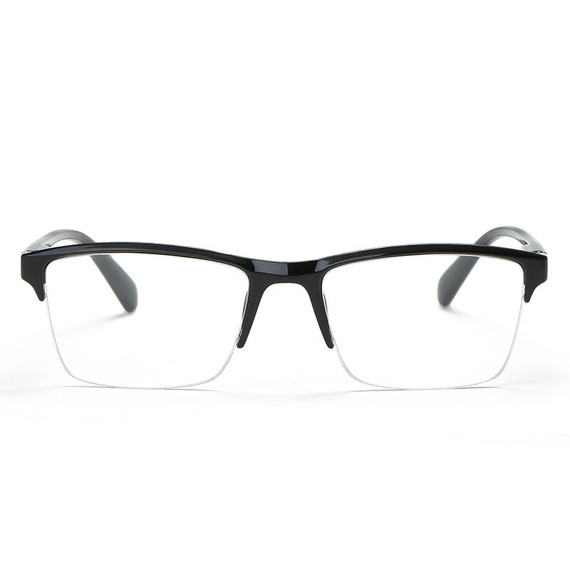 Men Women Black Resin Half Frame Reading Glasses Ultralight Magnification 1.5 1.75 2.0