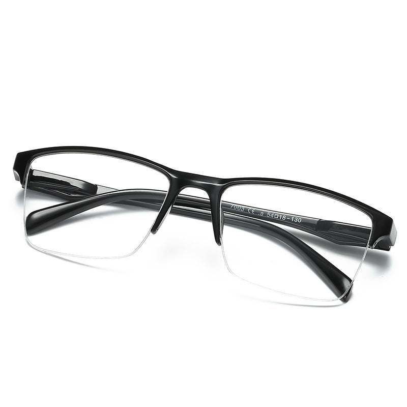Men Women Black Resin Half Frame Reading Glasses Ultralight Magnification 1.5 1.75 2.0