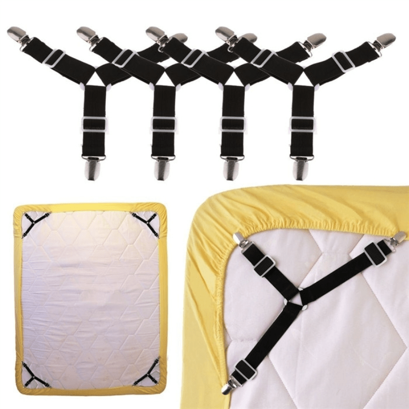 Bed Mattress Clips Set of 4 Durable Triangle Bed Sheet Holders