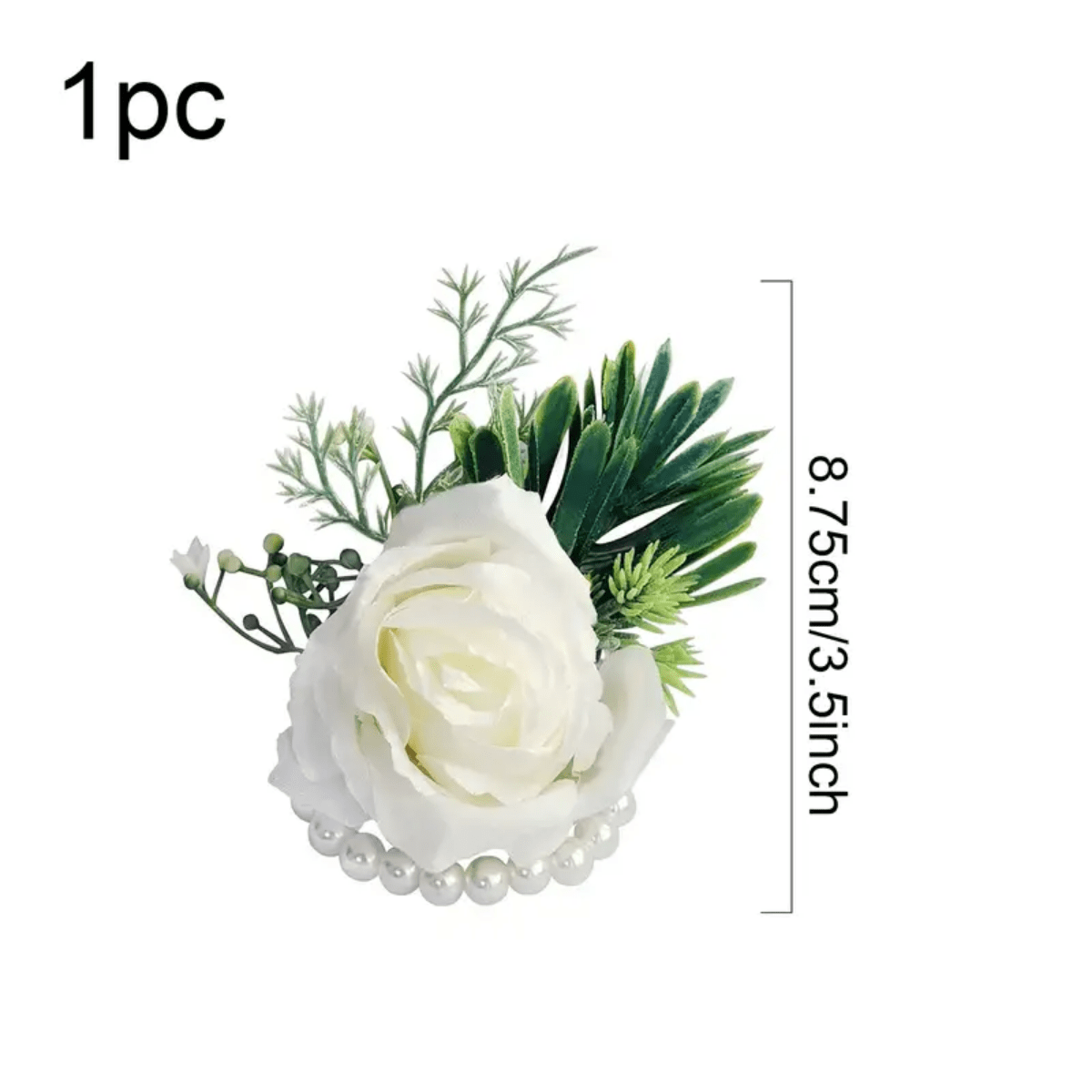 White Rose Wrist Flowers for Weddings Proms and Parties 1 or 2 Pieces