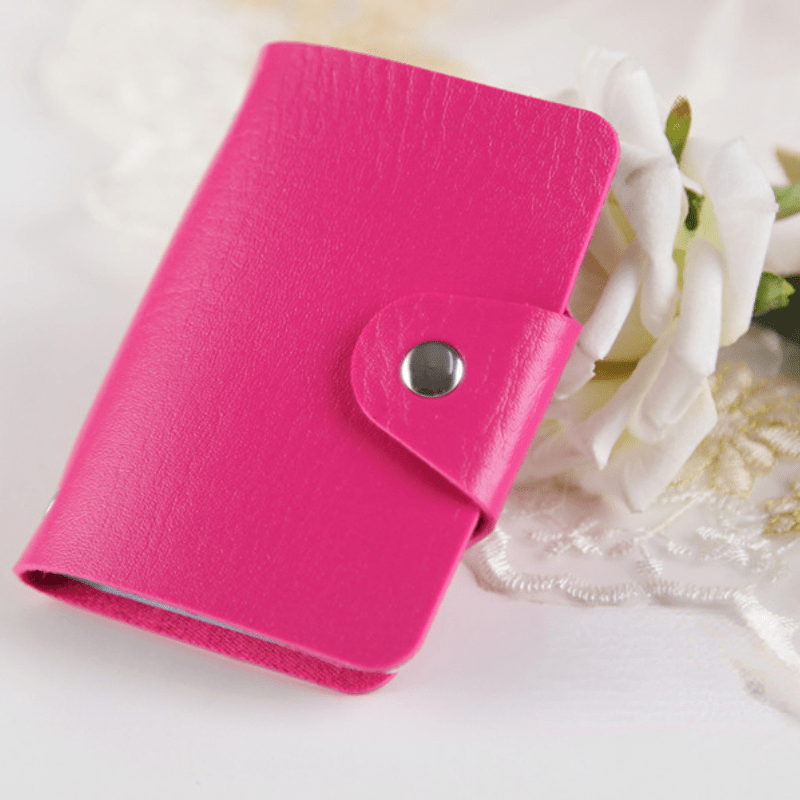 PU Leather Card Holder with 12 Card Slots and Coin Pocket for Men and Women