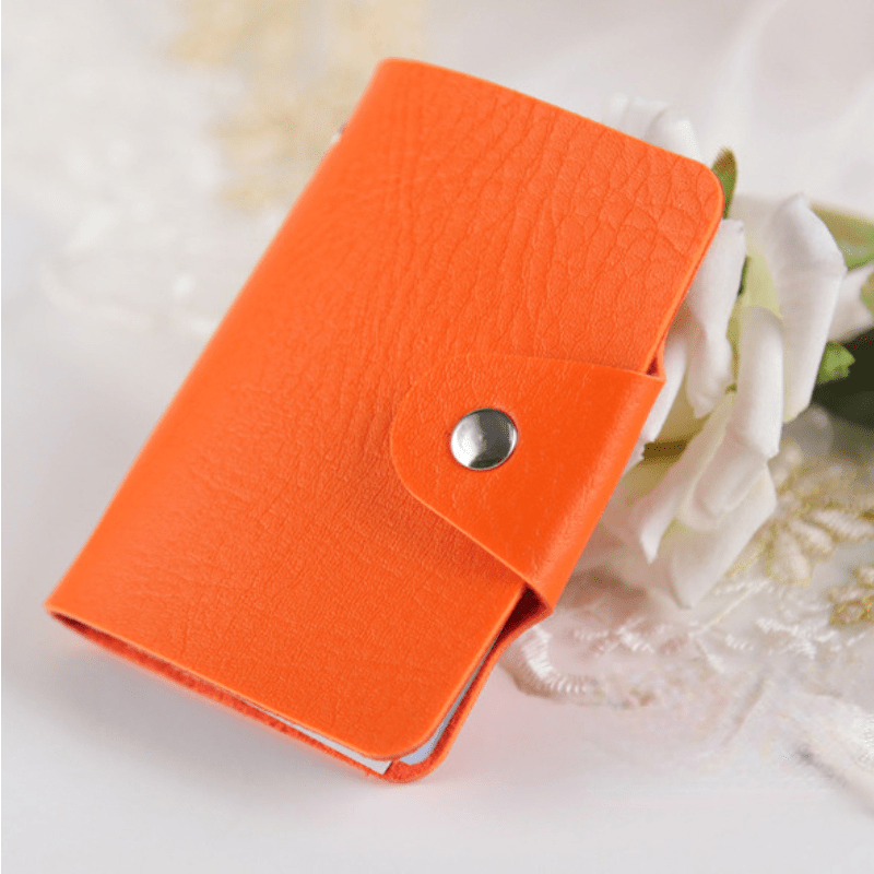 PU Leather Card Holder with 12 Card Slots and Coin Pocket for Men and Women
