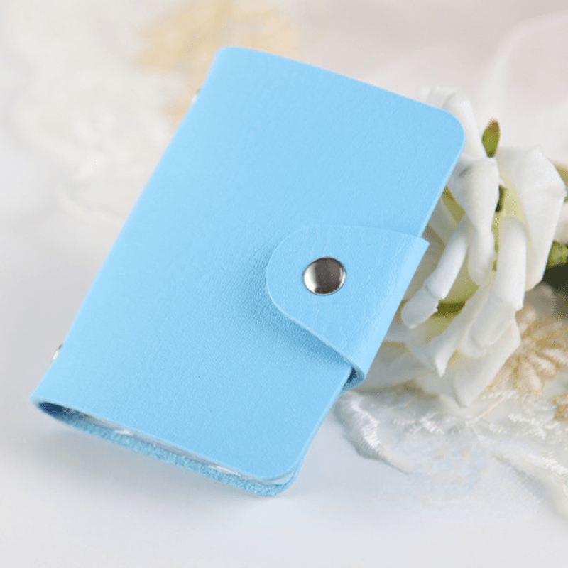 PU Leather Card Holder with 12 Card Slots and Coin Pocket for Men and Women