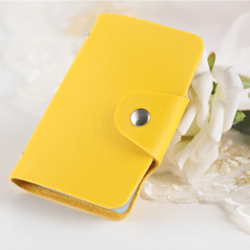 PU Leather Card Holder with 12 Card Slots and Coin Pocket for Men and Women