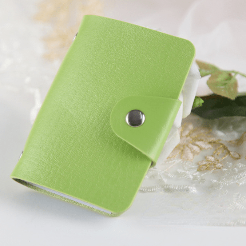 PU Leather Card Holder with 12 Card Slots and Coin Pocket for Men and Women