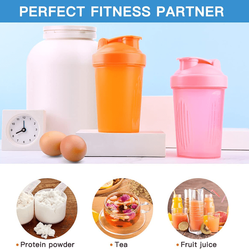 400ML Leakproof BPA-Free Shaker Bottle with Stainless Steel Whisk for Protein Shakes