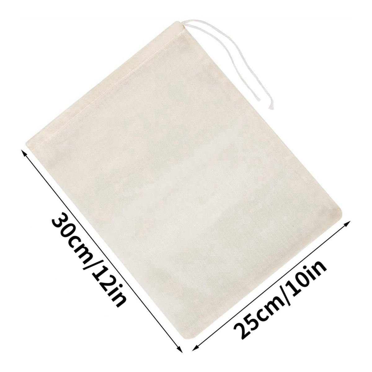 Set of 3 Reusable Bamboo Cheesecloth Bags for Coffee, Nut Milk, Cold Brew Tea