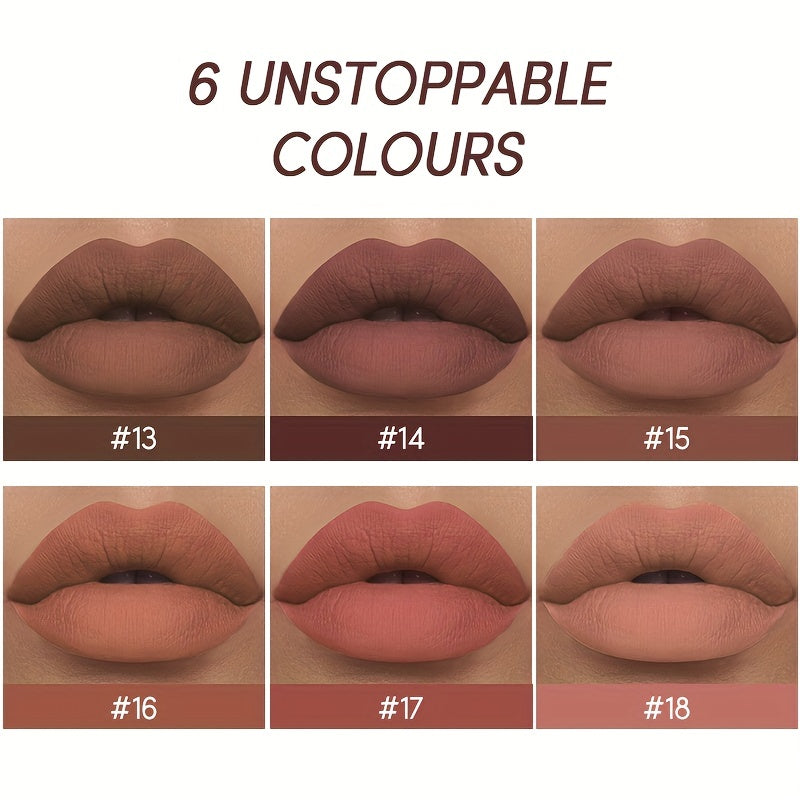 Women's Matte Liquid Lipstick and Lip Liner Set in 6 Colors Velvety Nude