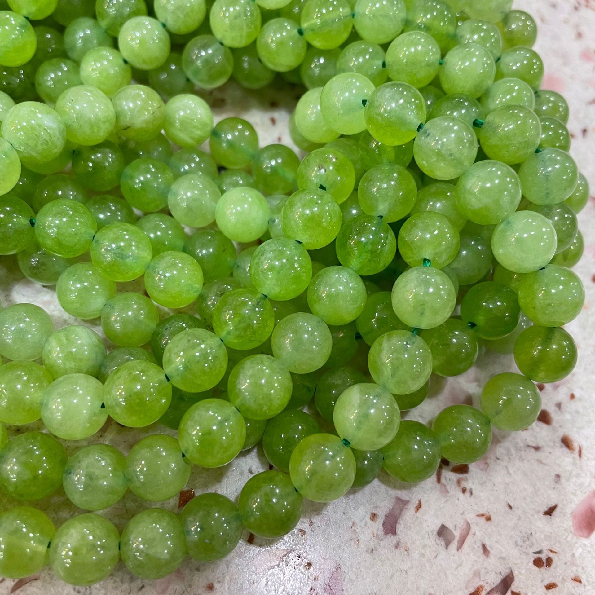 Peridot Cracked Crystal Spacer Beads in Olive Green 6mm 8mm 10mm for Jewelry Making