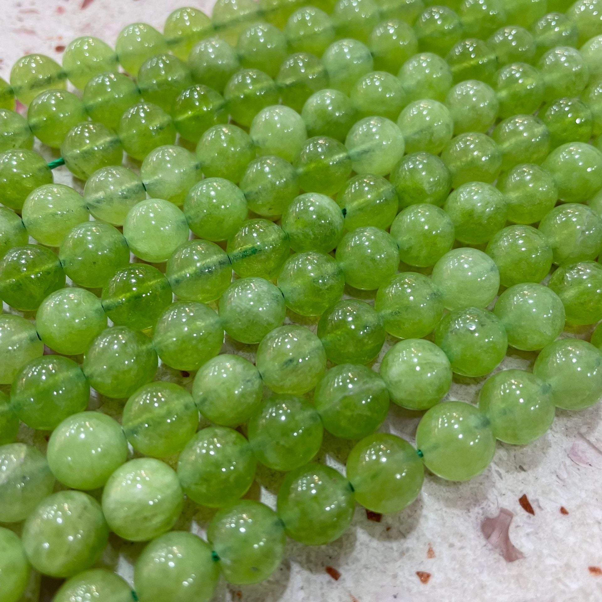 Peridot Cracked Crystal Spacer Beads in Olive Green 6mm 8mm 10mm for Jewelry Making