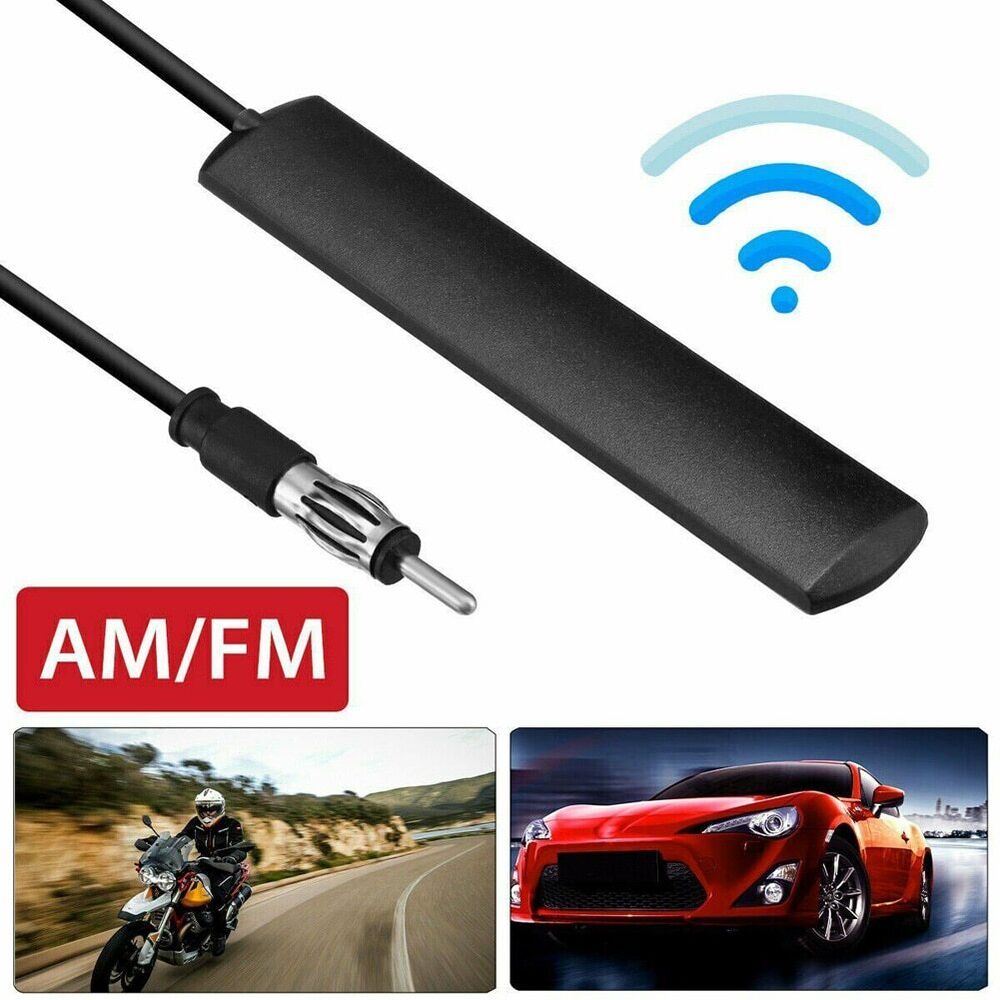 Universal AM FM radio antennasi avtomobil, yuk mashinasi, kema uchun qora 12V