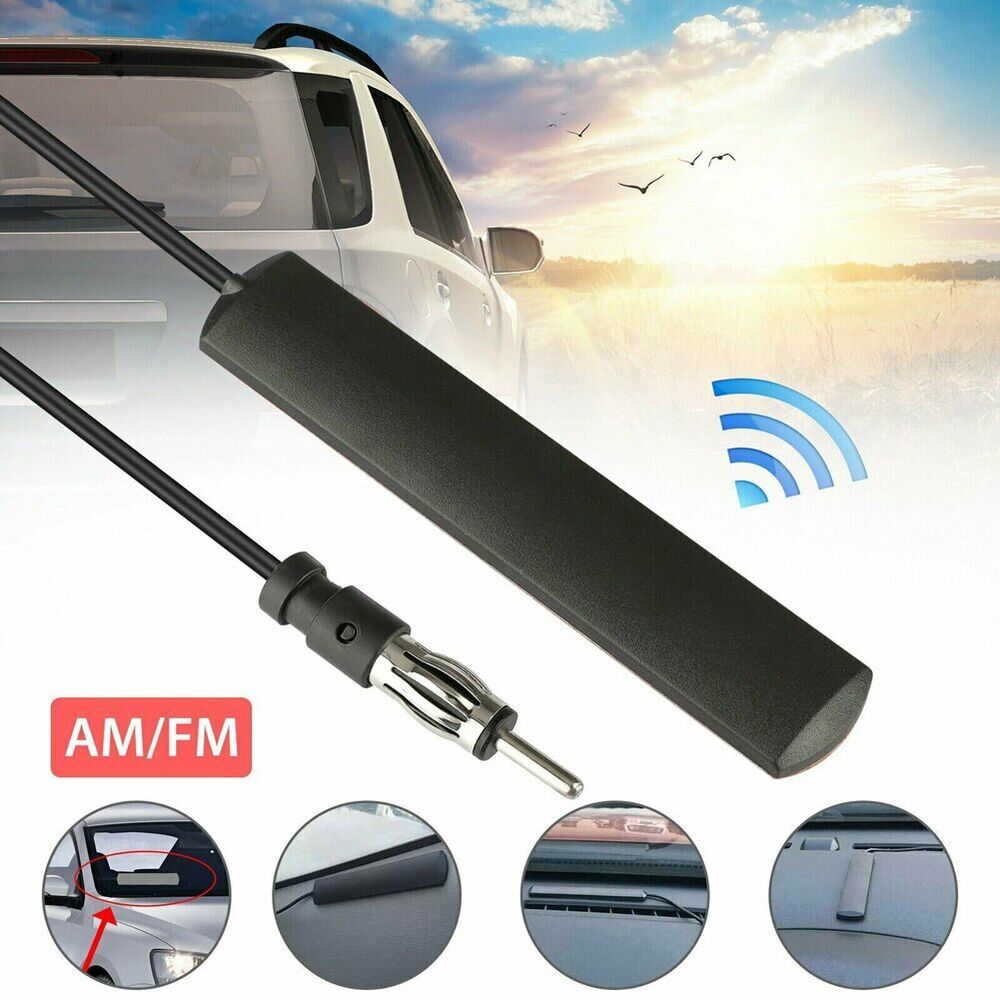 Universal AM FM radio antennasi avtomobil, yuk mashinasi, kema uchun qora 12V