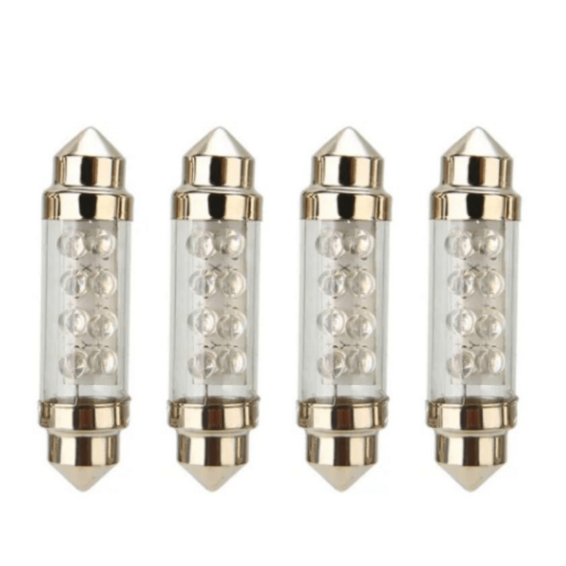 Juego de 2 bombillas LED 12V Azul Blanco Rojo Luz de cúpula C5W para interior de auto