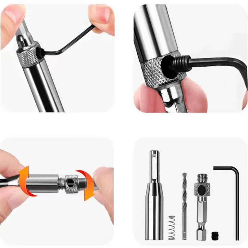 3PCS Self-Centering Hinge Drill Bit Set High-Speed Steel for Woodworking