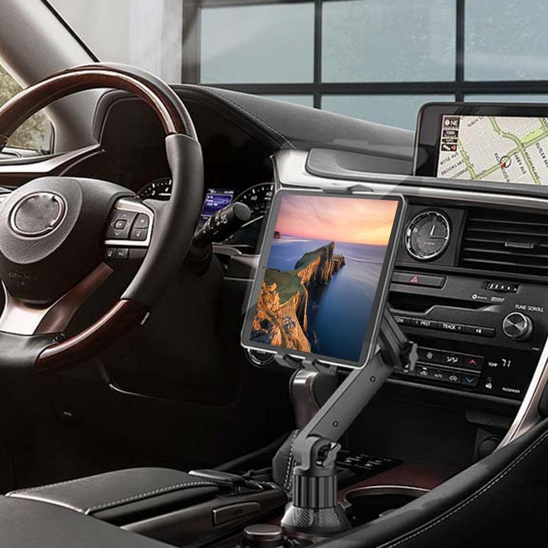 Soporte ajustable universal para taza de coche con soporte para portátil, rotación de 360 grados y base triangular