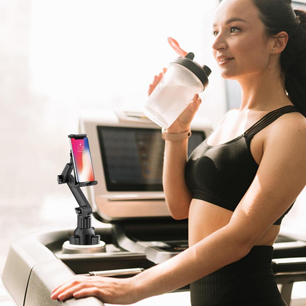 Soporte ajustable universal para taza de coche con soporte para portátil, rotación de 360 grados y base triangular