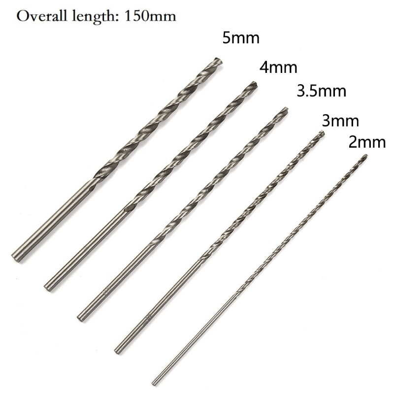 5pcs HSS Twist Drill Bit Set 2-5mm High Speed Steel Woodworking Tools