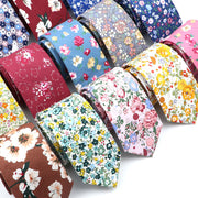 Men's Floral Cotton Tie 144cm Slim Fit Stylish Accessory