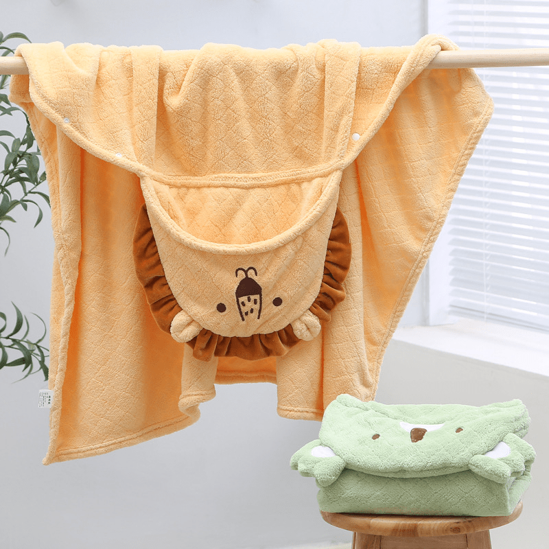 Мягкое и впитывающее полотенце-капюшон для мальчиков и девочек в возрасте 4-12 лет с милыми мультяшными персонажами, такими как коалы и львы. Идеально в качестве подарка на Рождество, Хэллоуин или День благодарения.