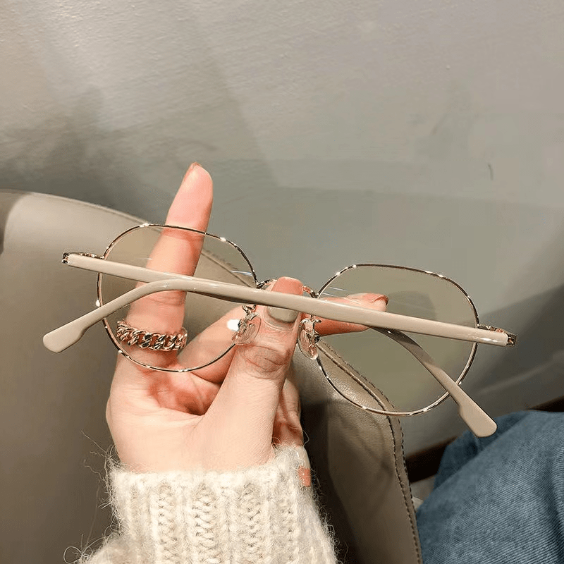 Ретро-круглые синие защитные очки для женщин с прозрачной оправой