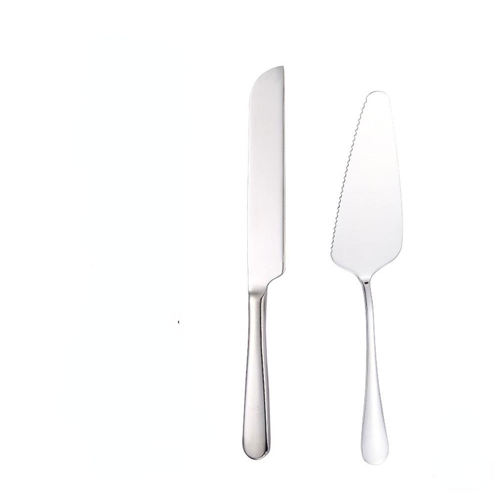 Cake Cutting Set with Stainless Steel Spatula Knife and Pizza Cutter for Baking and Pastry