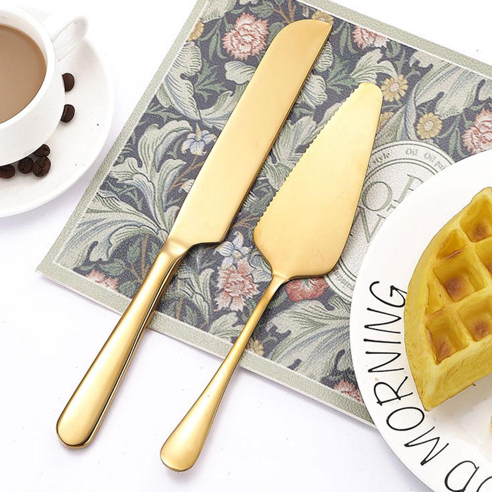 Cake Cutting Set with Stainless Steel Spatula Knife and Pizza Cutter for Baking and Pastry