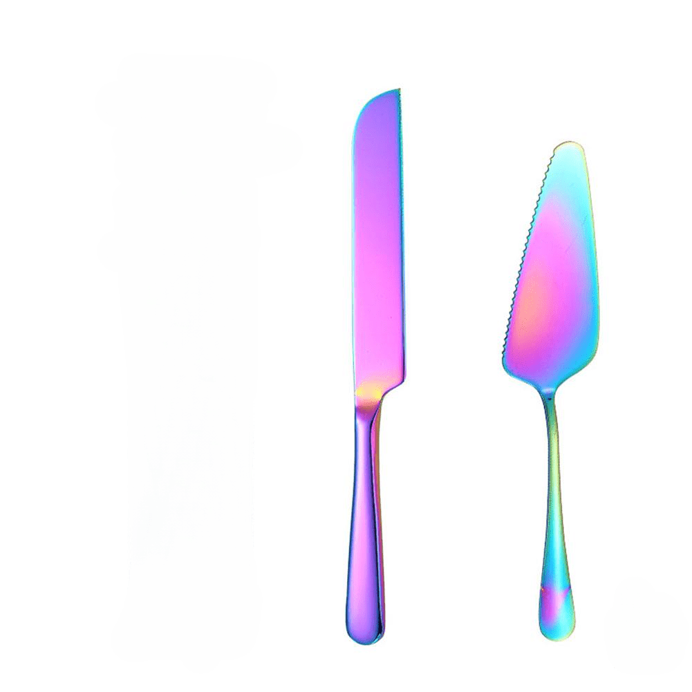 Cake Cutting Set with Stainless Steel Spatula Knife and Pizza Cutter for Baking and Pastry