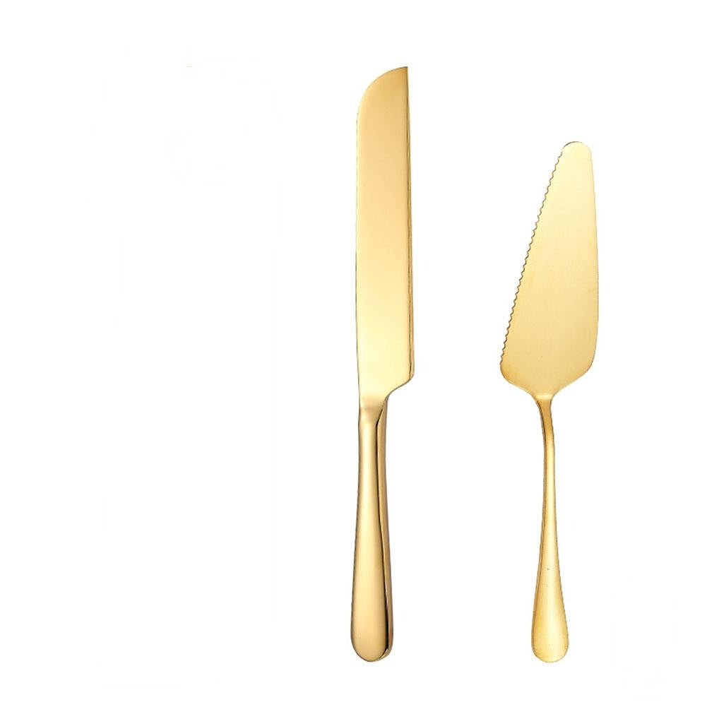 Cake Cutting Set with Stainless Steel Spatula Knife and Pizza Cutter for Baking and Pastry