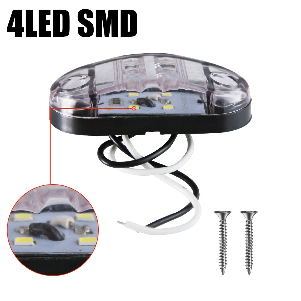 10Pcs 12-24V LED Side Marker Lights Amber Red White for Truck Car RV Van