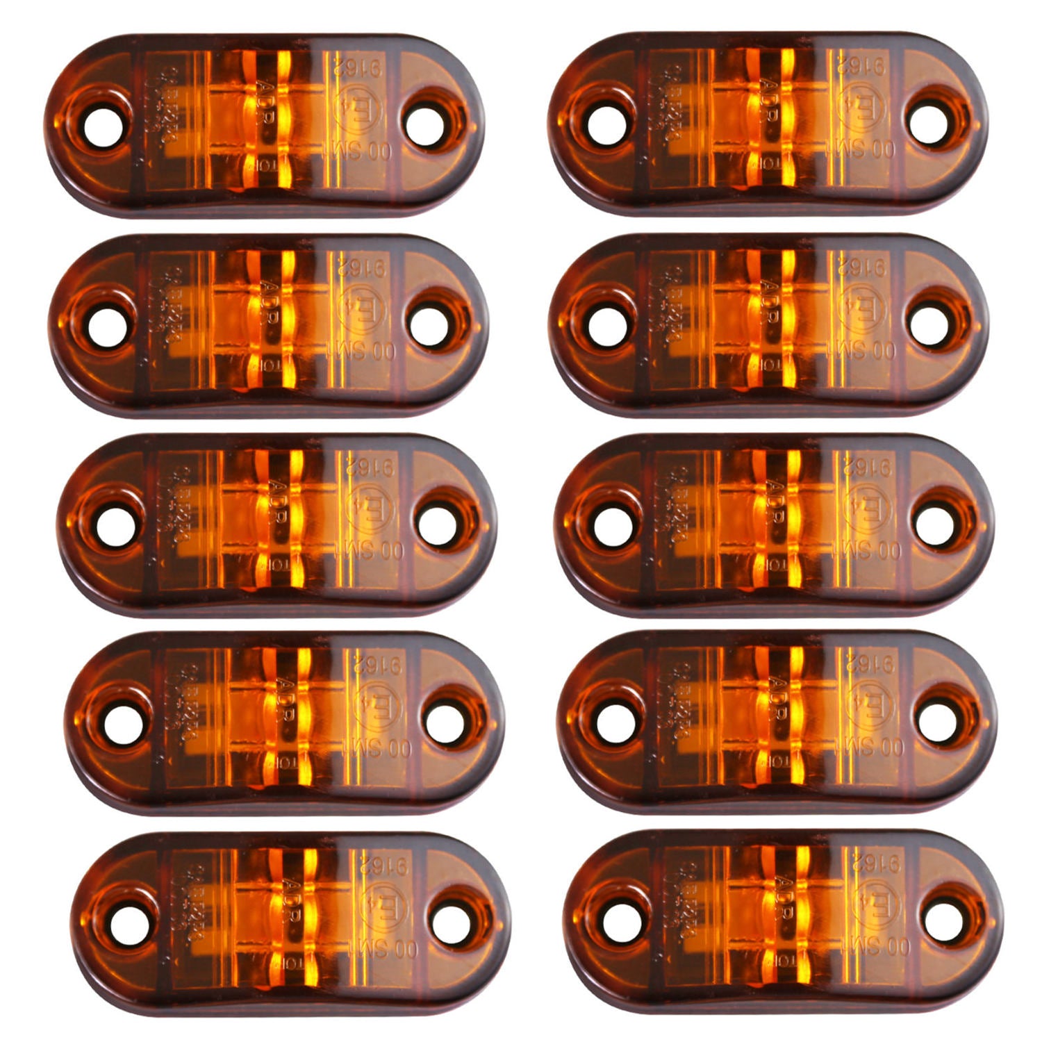 10Pcs 12-24V LED Side Marker Lights Amber Red White for Truck Car RV Van
