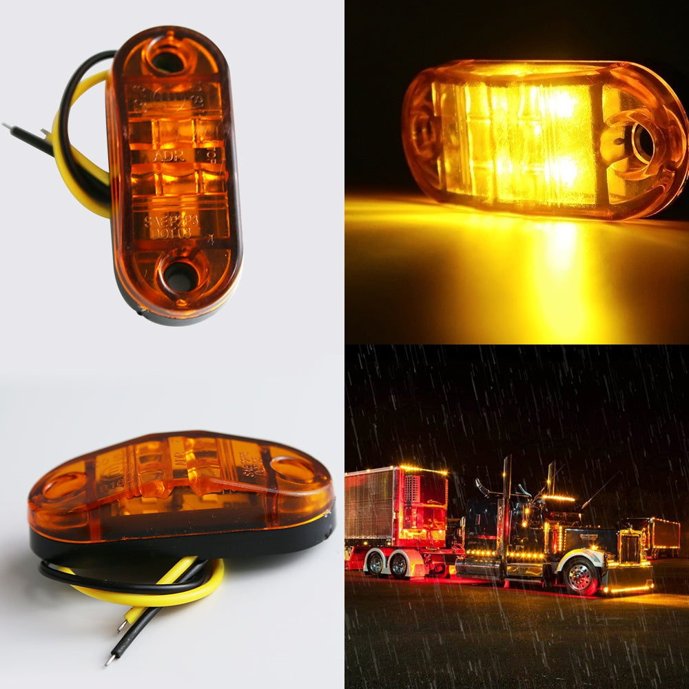 10Pcs 12-24V LED Side Marker Lights Amber Red White for Truck Car RV Van