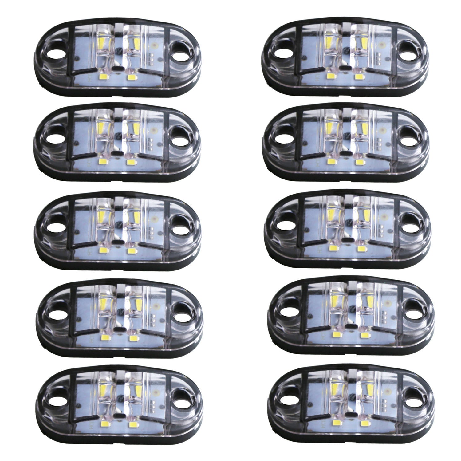 10Pcs 12-24V LED Side Marker Lights Amber Red White for Truck Car RV Van