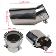 Universal Stainless Steel Car Exhaust Tip Chrome Dual-Flow Fit Most Vehicles