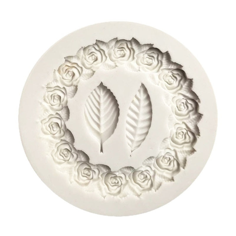 Silicone Rose Wreath Chocolate Mold for Cake Decorating Fondant Candy