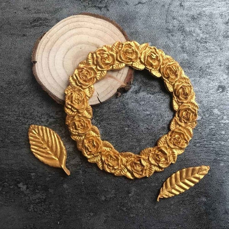 Silicone Rose Wreath Chocolate Mold for Cake Decorating Fondant Candy