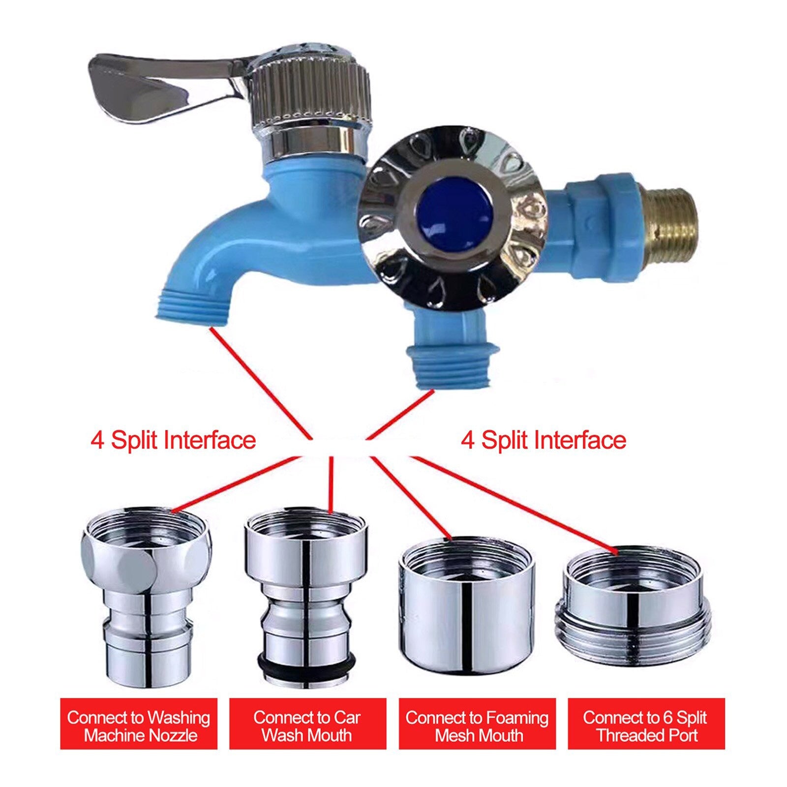 Многофункциональный пластиковый кран для стиральной машины с двойным выходом, настенный монтаж