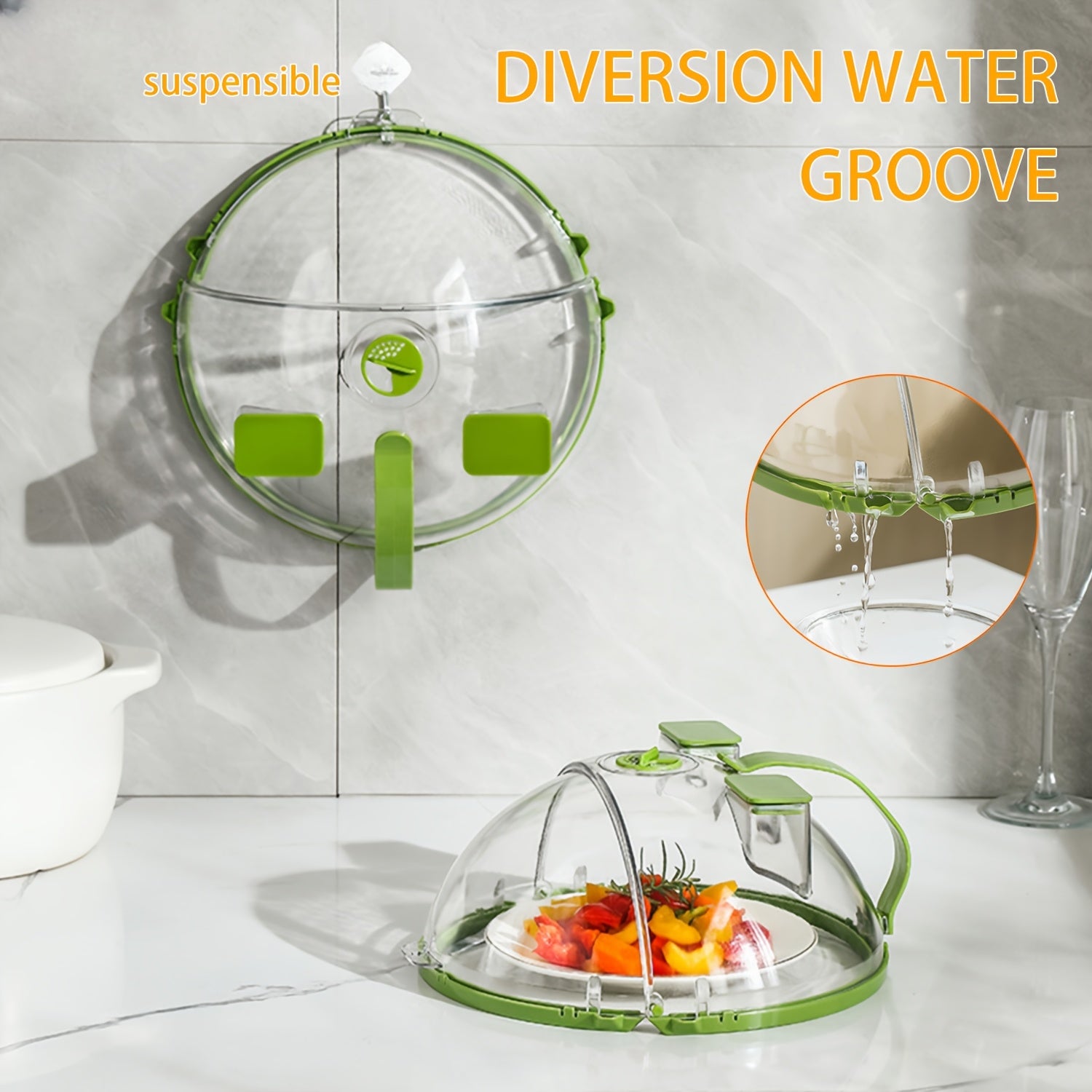 Flippable Foldable Microwave Splatter Cover for Heating and Food Protection