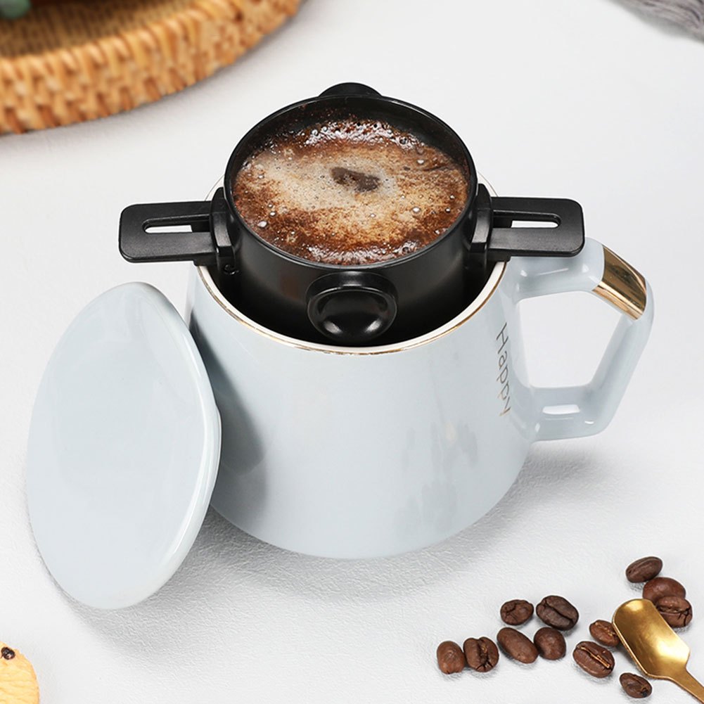 Unisex Stainless Steel Reusable Portable Coffee Filter Pour Over Dripper
