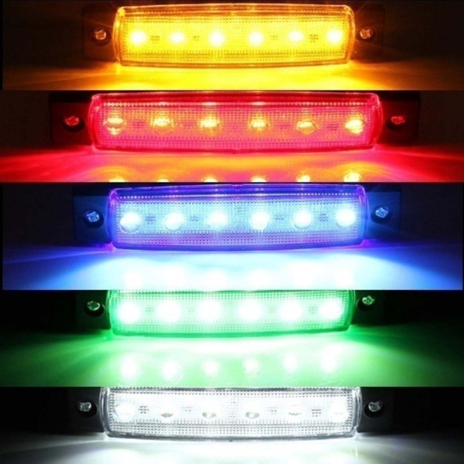 Yuk mashinalari va avtobuslar uchun 20 ta LED yon tomon belgilovchi lampalar, ko‘p rangli, 9.65cm