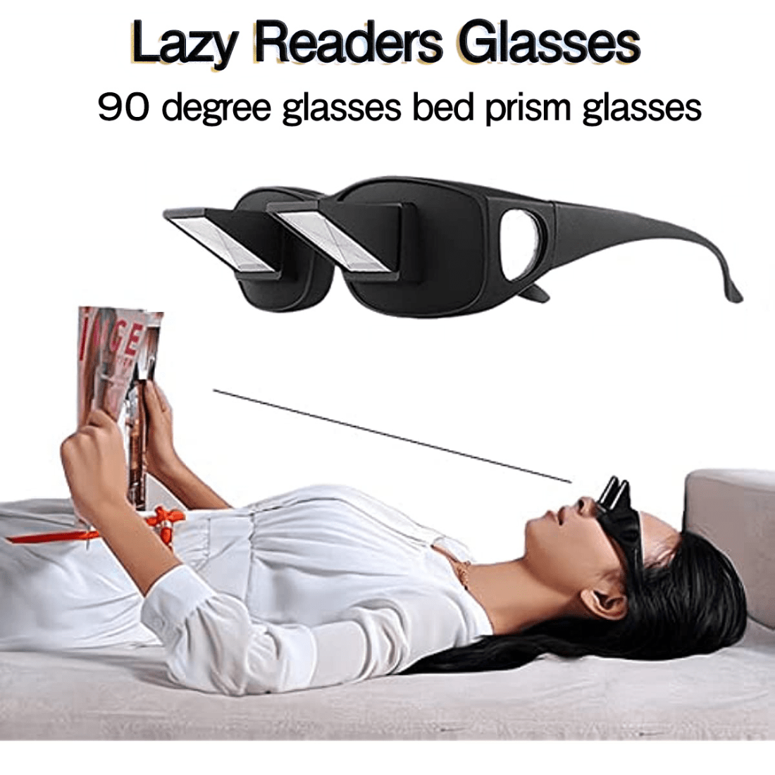 Prism Glasses for Reading and Watching in Horizontal Position Relaxing Reading Aid