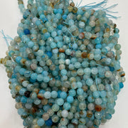 Faceted Aquamarine Agate and Tourmaline Beads for Jewelry Making Football-Shaped