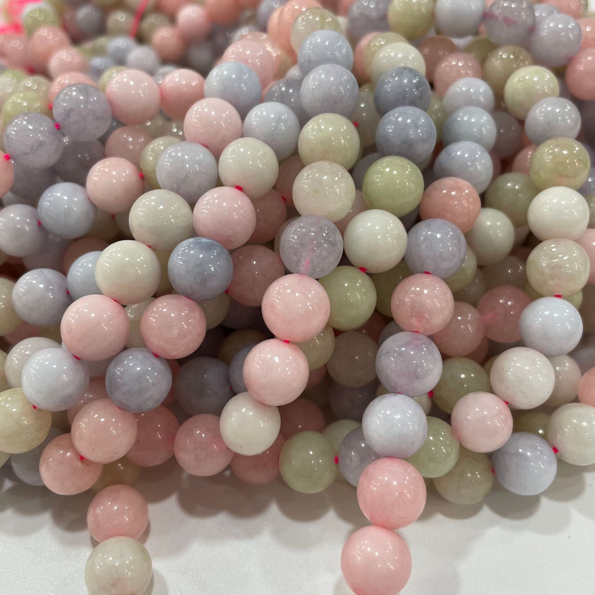 Cuentas de Morganita natural, piedras sueltas para hacer joyería 7A, tamaño 6mm-10mm